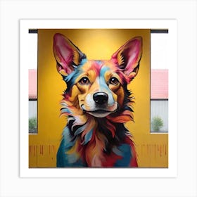 Colorful Corgi Art Print