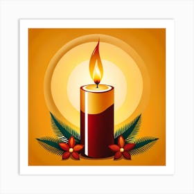 Christmas Candle 6 Vector art Art Print