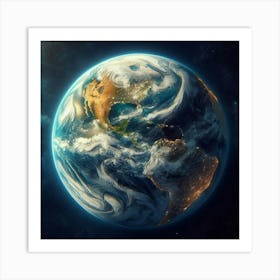 Earth From Space 2 Art Print