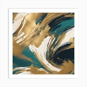 Gold And Teal Canvas Print 1 Art Print