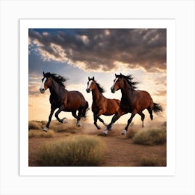 Majestic Herd in Motion Art Print