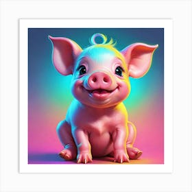 funky piggy Art Print