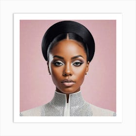 Black Woman With Black Hair Art Print