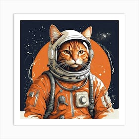 Astronaut Cat 14 Art Print