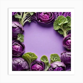 Frame Created From Red Cabbage Sprouts On Edges And Nothing In Middle Miki Asai Macro Photography (1) Art Print