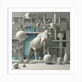 Deer In Space Art Print