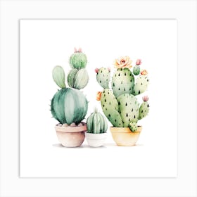 Prickly Little Cacti Art Print