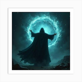 A Dark Mage Conjuring A Vortex Of Shadowy Energy 1 Art Print