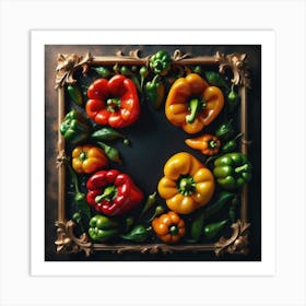 Peppers In A Frame 21 Art Print