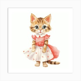 Cute Kitten In A Dress Art Print