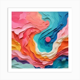 Paper Art Abstract Paintaing Art Print