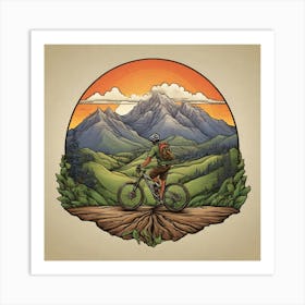 Mountain Biker Art Print