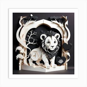 Lion In The Forest Art Print