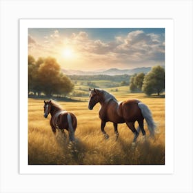 Horses In The Meadow 10 Art Print