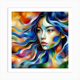 Colorful Woman Painting 2 Art Print