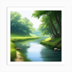 River In The Forest 35 Art Print