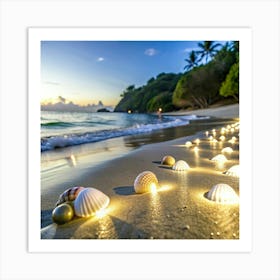 Seashells On The Beach Art Print