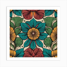 Seamless Floral Pattern 15 Art Print