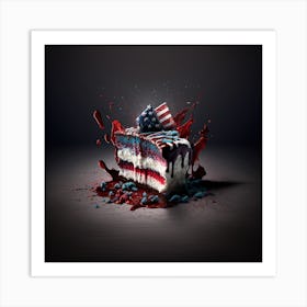 American Flag Cake Art Print