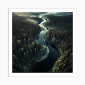 River In The Forest 5 Art Print