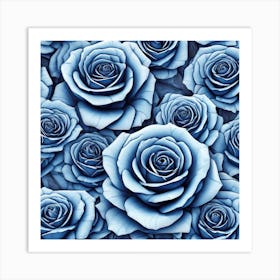 Blue Roses 15 Art Print