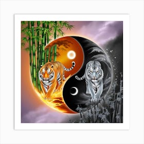 Yin Yang Tiger Art Print