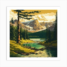 Rocky Mountain Lake Art Print