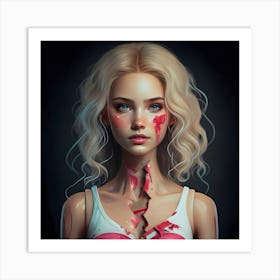 Butchered Barbie 4 Art Print