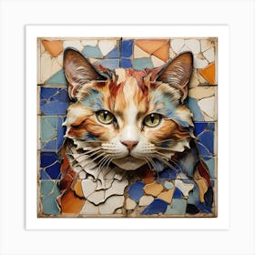 Mosaic Cat 2 Art Print