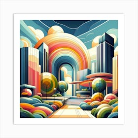 Rainbow City 1 Art Print