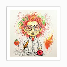 Scientist With A Pencil Art Print