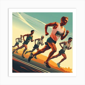 Marathon Runners 3 Art Print