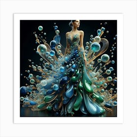 Peacock Dress Art Print