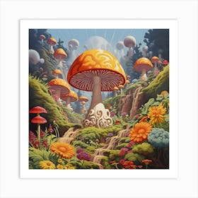 Mushroom Forest Art Print