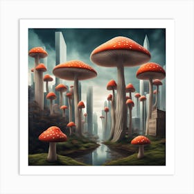 Mushroom City Art Print