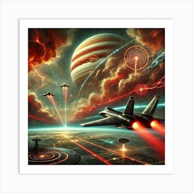 A Sci Fi Depiction Of Tempest Class Bombers Using Art Print