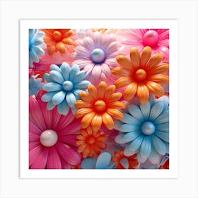 Flowers Wallpaper Art Print