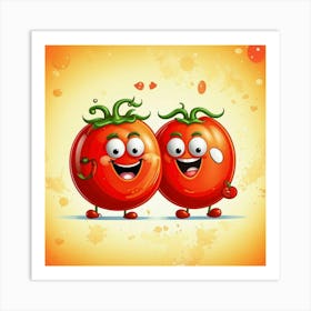 Happy Tomato Couple Art Print