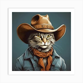 Cowboy Cat 2 Art Print