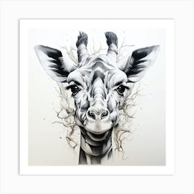 Giraffe Head Art Print