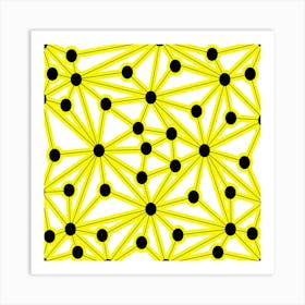 Yellow Dots On A White Background Art Print