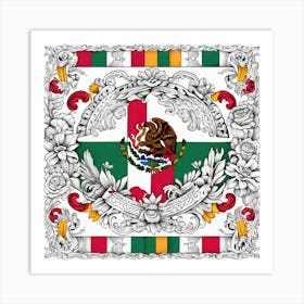 Mexican Flag 19 Art Print