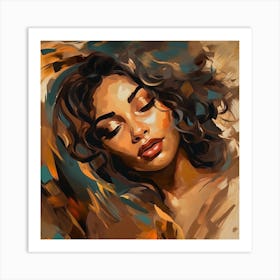 Woman With Curly Hair 4 Art Print