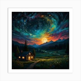 Night In The Mountains 1 Art Print