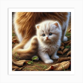 Cat And A Kitten 1 Art Print