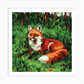 Red Fox In The Forest Art Print