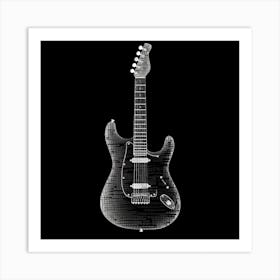 Black And White Electric Guitar Art Print