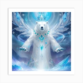 Polar Bear With Angel Wings Art Print