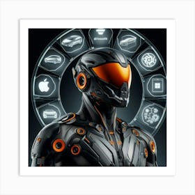 Futuristic Robot 145 Art Print