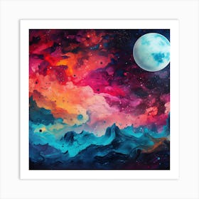 Abstract Nebula Painting Art Print